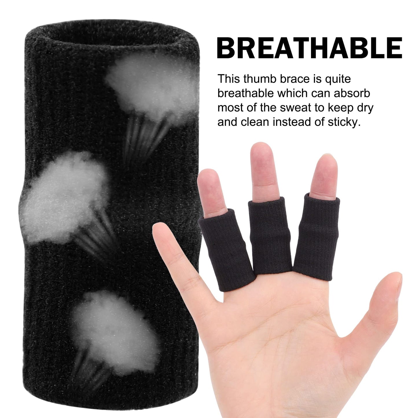 uxcell 10PCS Sport Finger Sleeves Protectors, Elastic Thumb Brace Compression Covers for Trigger Finger, Breathable Finger Splints Support for Relieving Pain 1.8" × 1"""