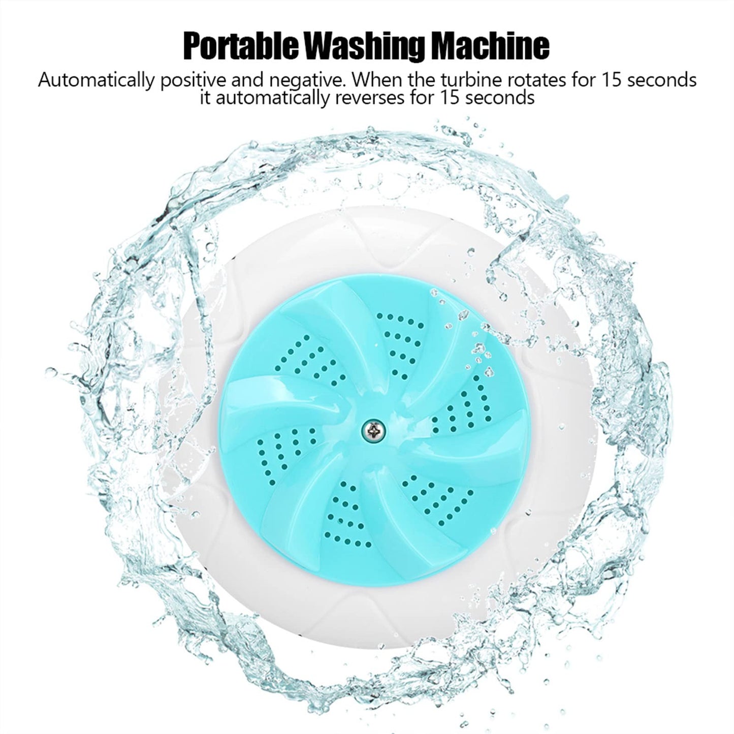 Portable Mini Ultrasonic Washing Machine, Travel Size Turbo Cleaner, Green