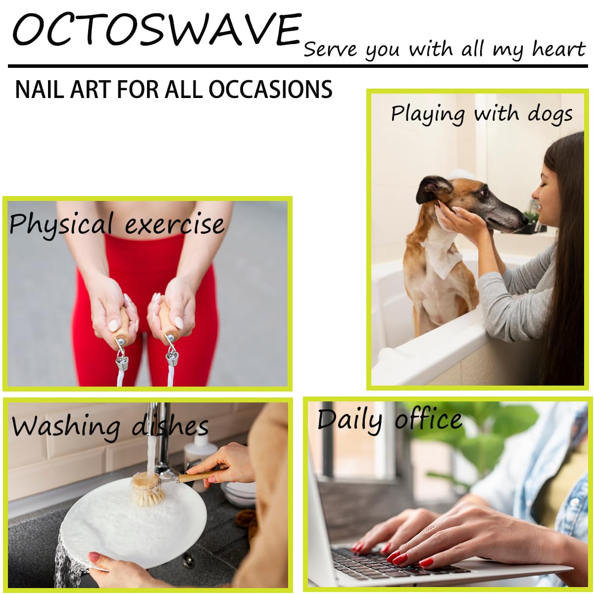 OCTOSWAVE Medium Press on Nails Almond Fake Nails Cute Artificial Nail with Gold Charm Stick on Nail for Women 24pcs
