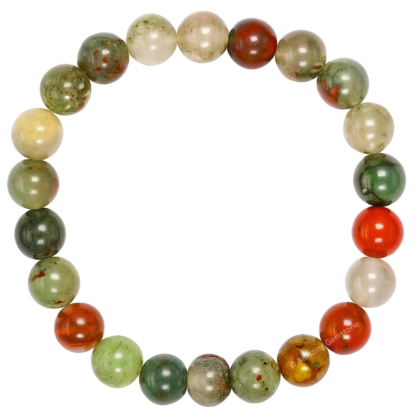 Amazing Gemstone Crystal Bracelet for Women Men's Gifts - Protection Healing Crystal Bracelet - 8mm Gemstone Beaded Stretchable Bracelet Pulseras Para Hombres Mujer Stocking Stuffers Mothers Day Gift (African Bloodstone)