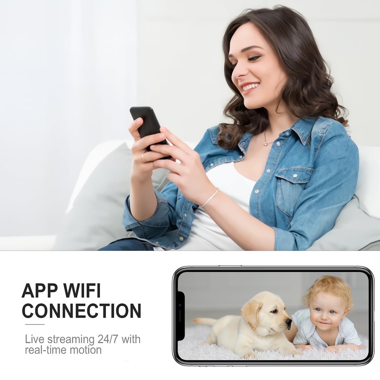 Hidden Camera, 4K Spy Cam with AI Motion Detection, Real-Time Recording, Night Vision, Cloud & SD Storage – Mini Nanny Cam for Baby, Pet & Elderly Monitoring