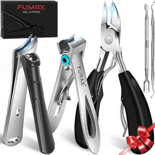 Toenail Clippers for Seniors Thick Ingrown Toenails, Large Nail Clippers for Men Thick Nails, 2026 Heavy Duty Sharp Slanted Nail Cutter, Wide Opening, Long Handle, Nail Clipper Set Gifts for Men Women