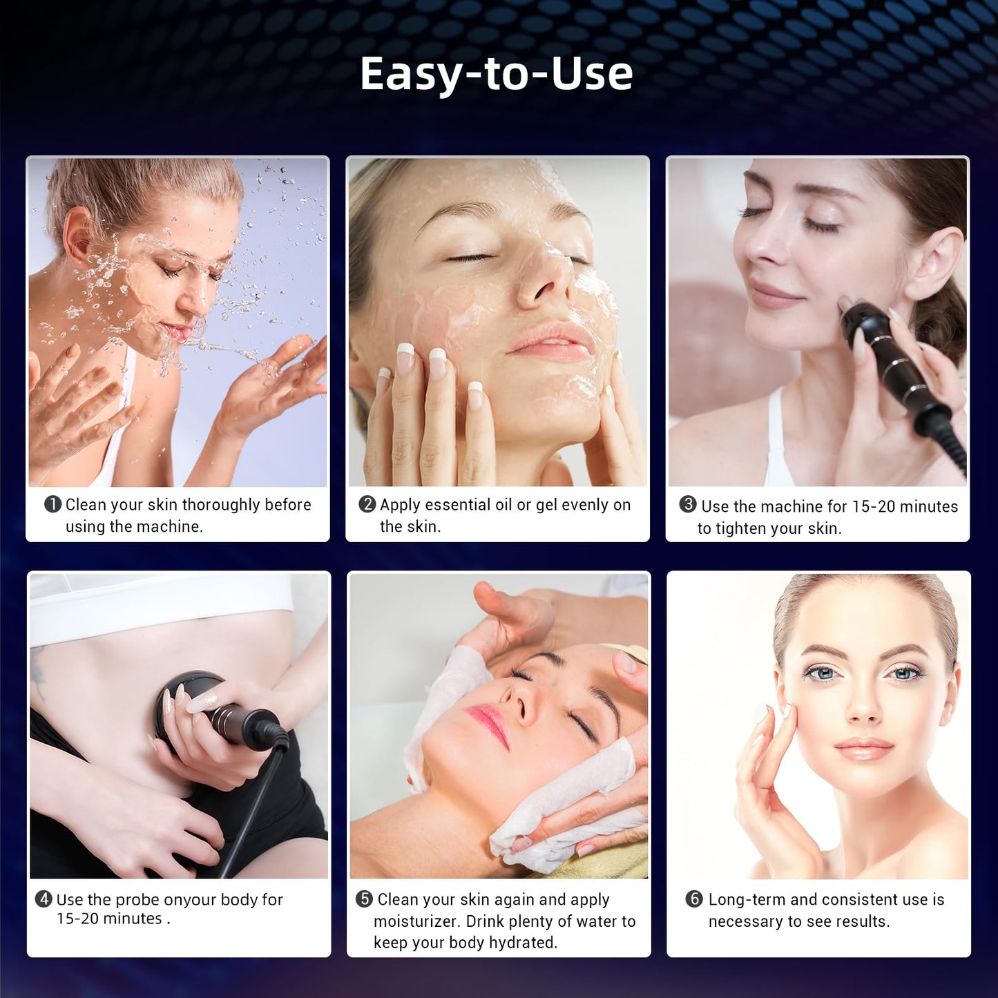 MEIQIER sens for Improvement in The Appearance of Cellulite Device Cellulite Massager Radio Frequency, White