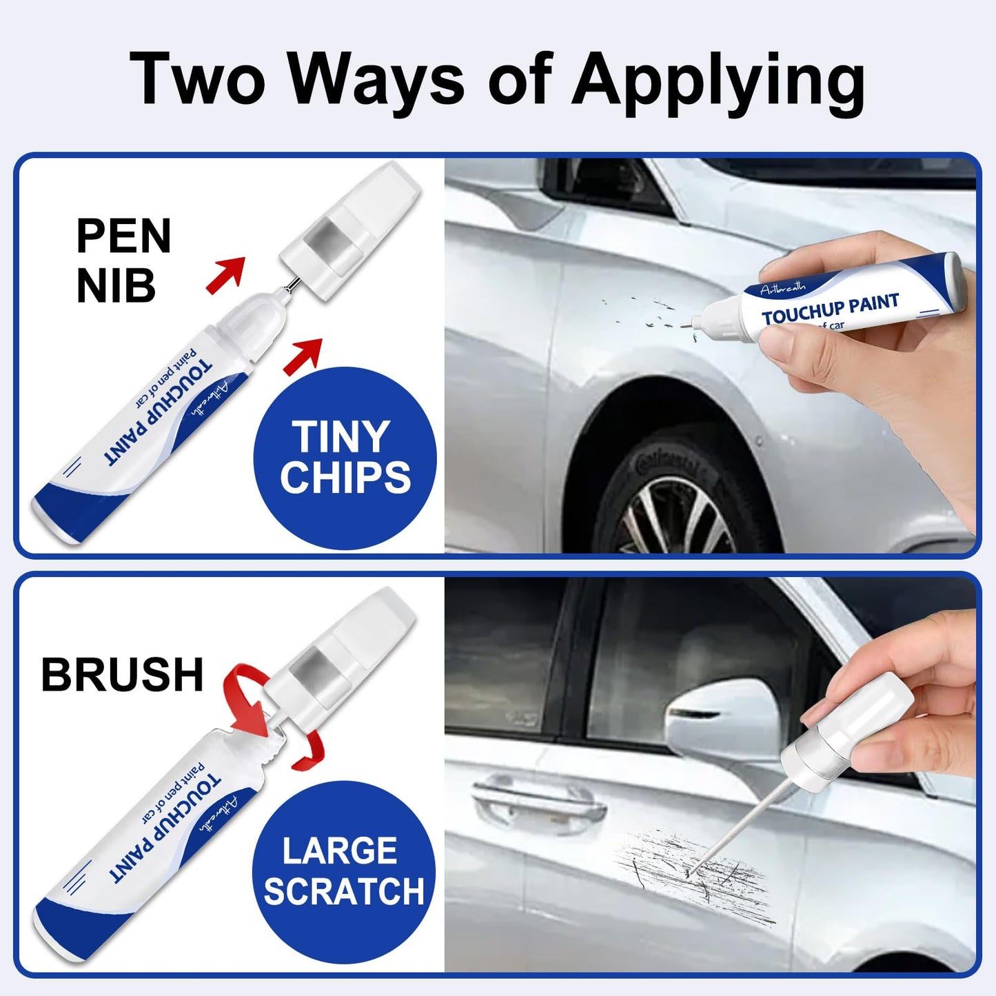 Oxford White(YZ/Z1/M6887) Touch Up Paint for Ford -Exact Match–Chips and Nicks Car Paint Scratch Repair Kit Automotive Paint Pen for F-150/Mustang/Transit/Explorer/Ranger/Escape/Edge