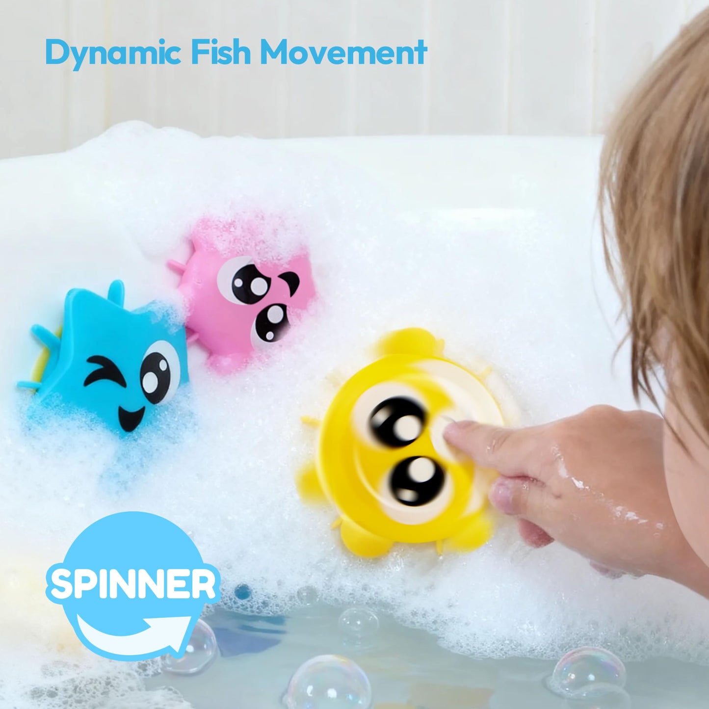 lalalark Bath Toys for Kids, 7-in-1 Shower Bathtub Toy with Crab, Whale, Rotating Fish & Slide Track, Interactive Water Play Set with Pour & Spray Fun for Toddlers, Boys Girls Birthday Gifts 3-5
