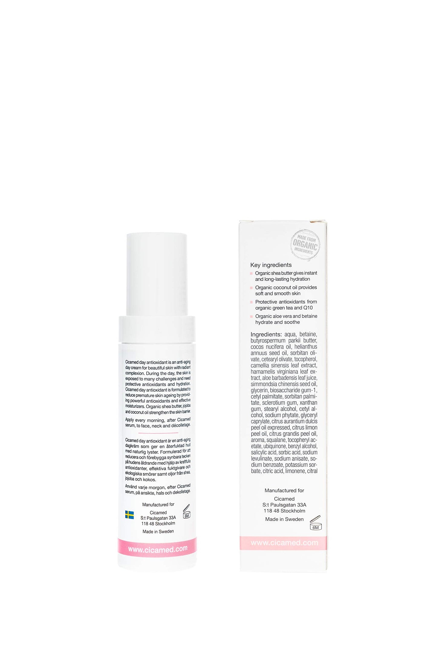 Cicamed Day Moisturizer, Anti-Aging Light Hydrating Cream, Organic Science