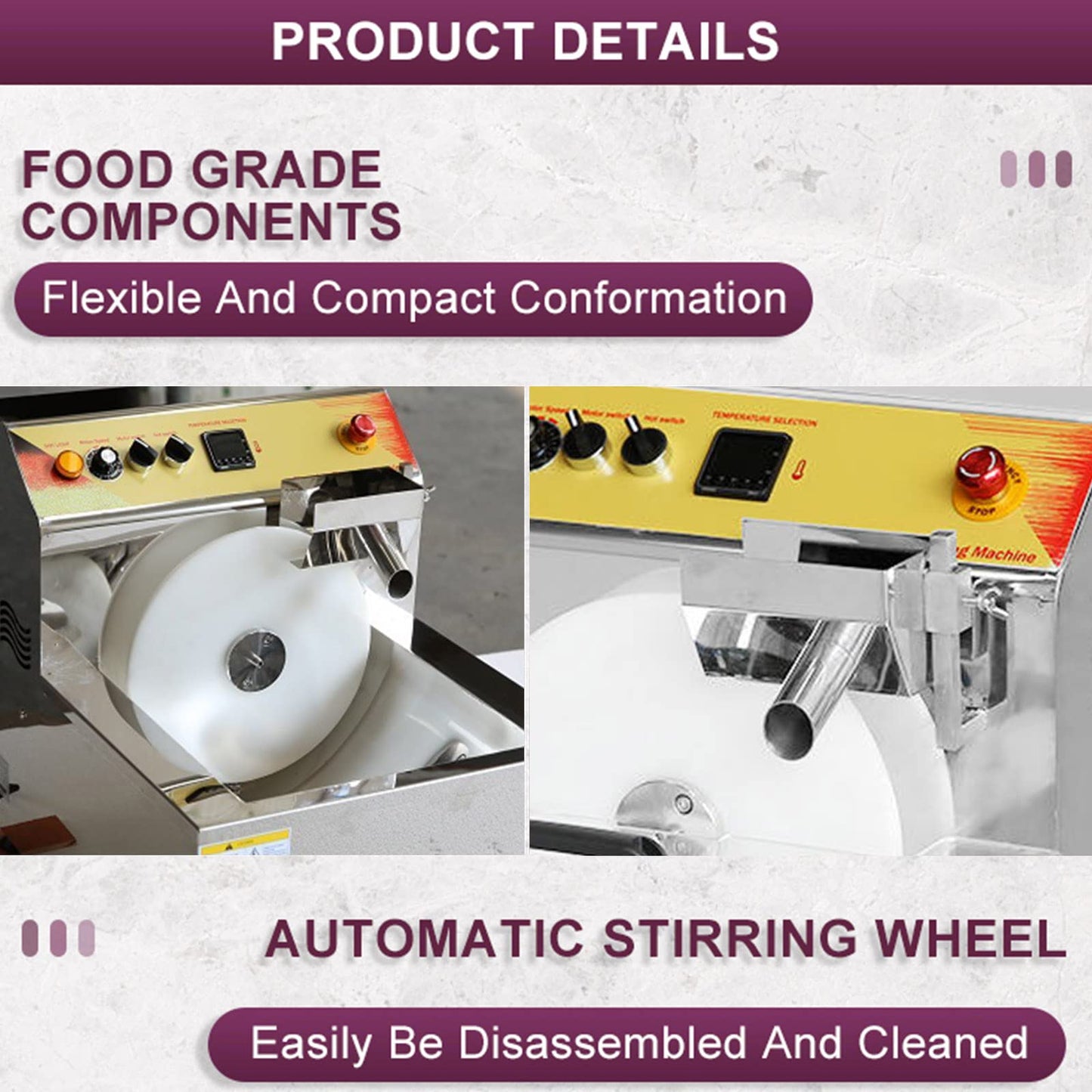 Koalalko Commercial Chocolate Fountain Machine Chocolate Melting Tempering Machine Commercial Hot Chocolate Heater 1200W 12.4L 110V Vibration 8kg/batch