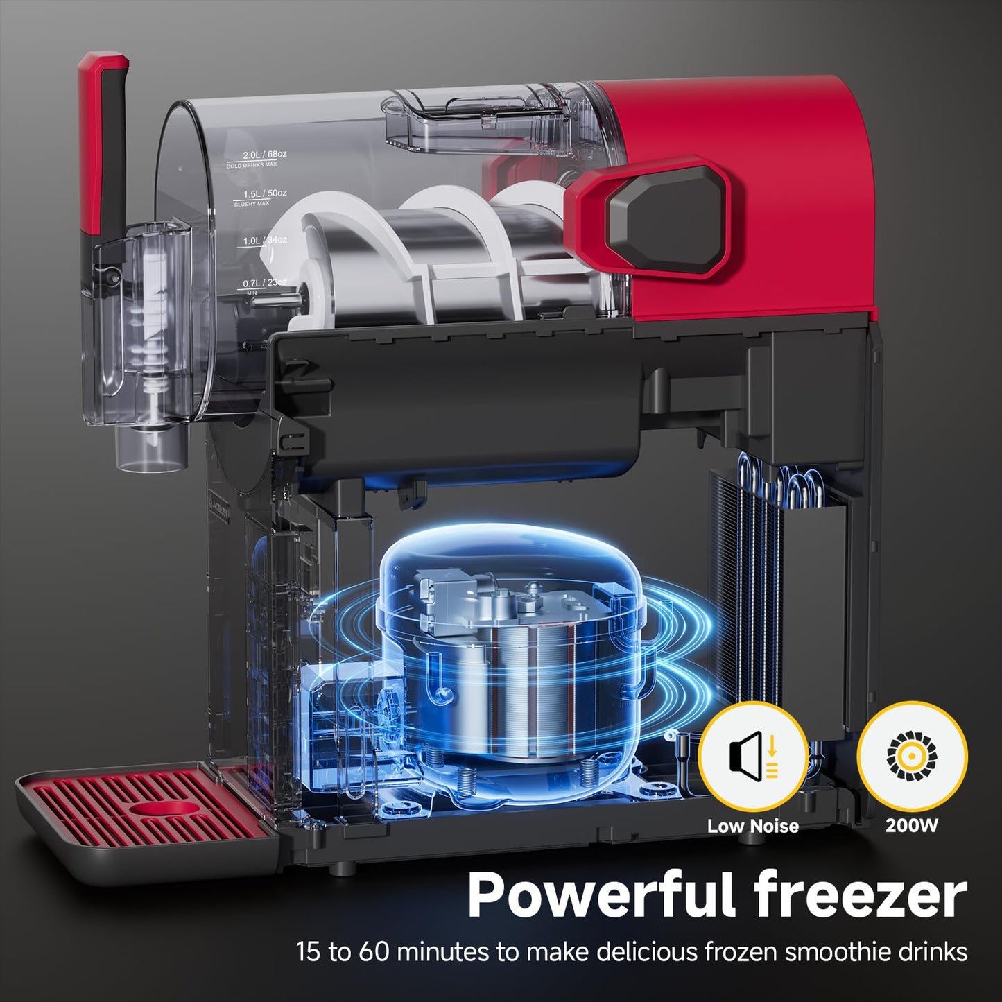 AAOBOSI Slushie Machine for Home, Frozen Drink Machine with Cookbook, Margarita Machine with 6 Presets Programs, No Ice Needed, Auto Cleaning, Slushy Maker for Frozen Margaritas, Cocktails, Frappés