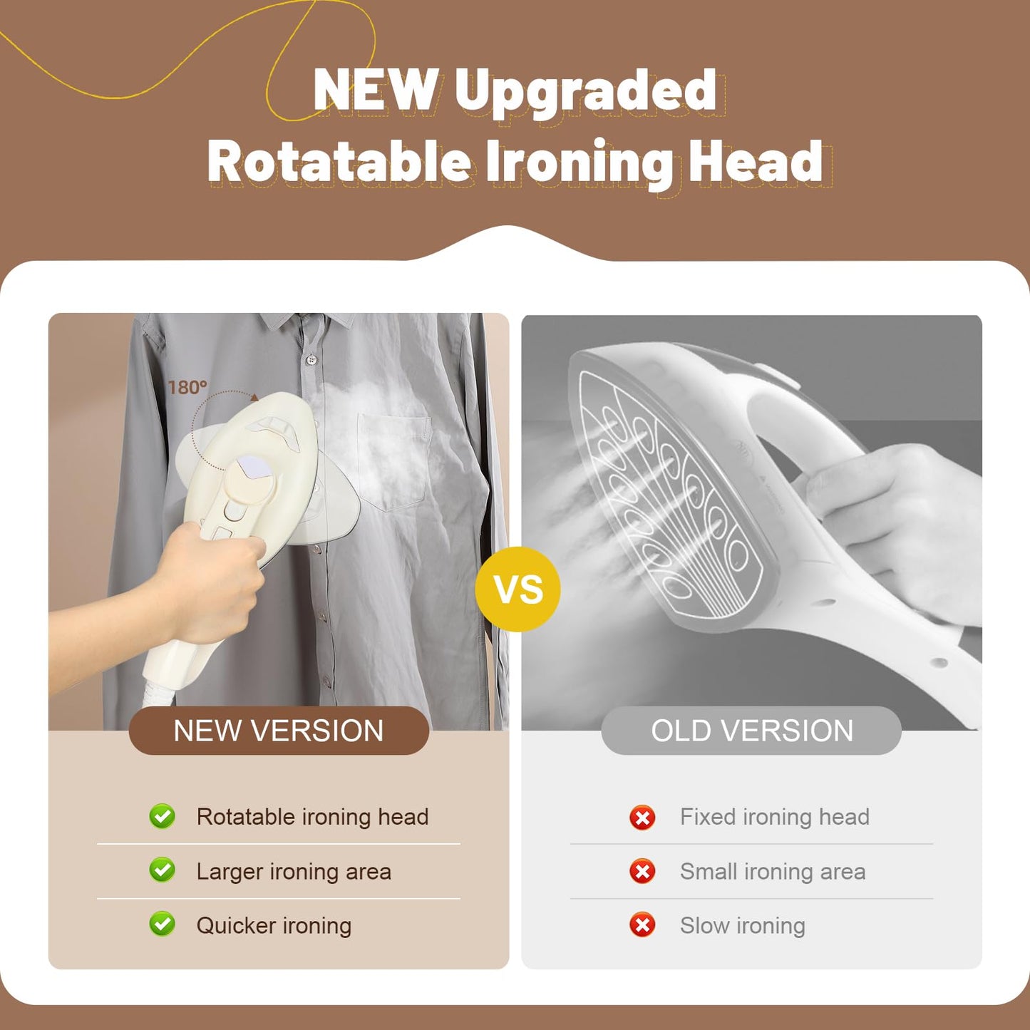 Professional Heavy Duty Full-Size Standing Garment Steamer 25s Fast Heat-up with Rotating Ironing Head 1.6L/54 fl.oz Water Tank, Self-cleaning Function, Foldable Ironing Board, Ironing Gloves