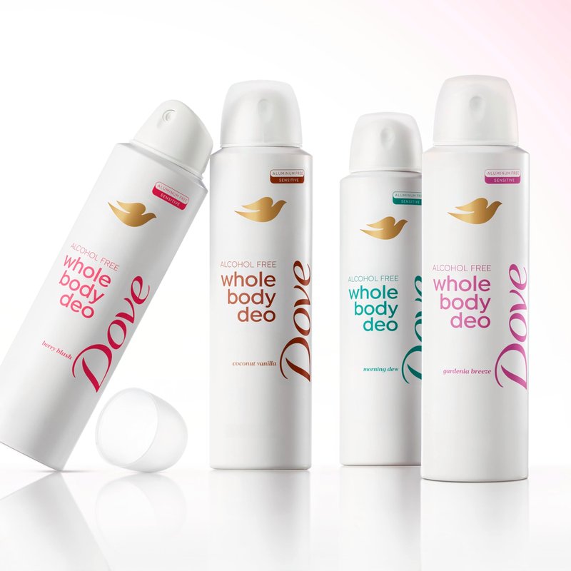 Dove Whole Body Deo Alcohol Free Deodorant Spray for Women Berry Blush 4 oz
