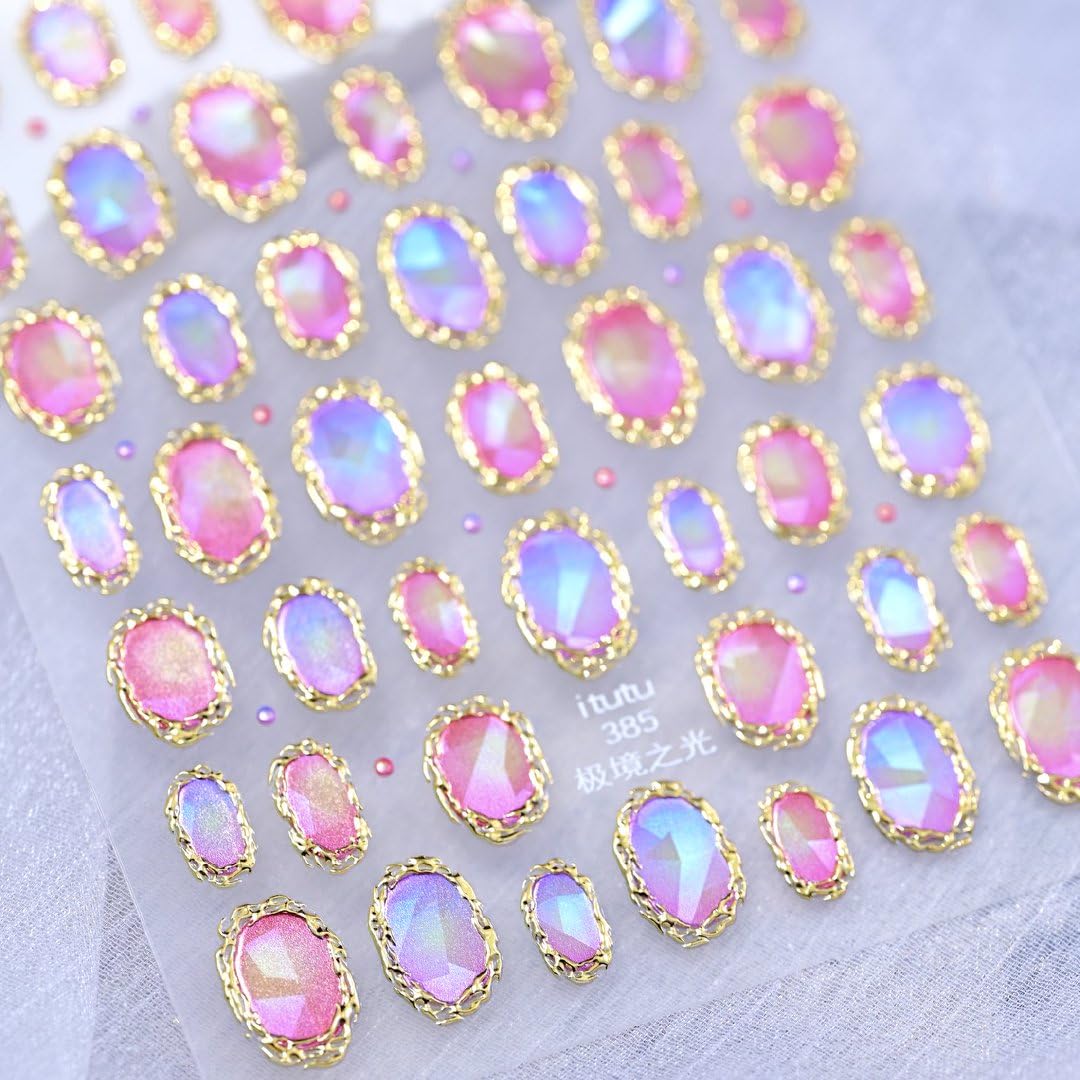 Gold Nail Stickers 5D Embossed Aurora Mirror Nail Art Stickers Self Adhesive Golden Nail Decals Marble Nail Designs for Women Girls Acrylic Nails Manicure DIY 1Sheet