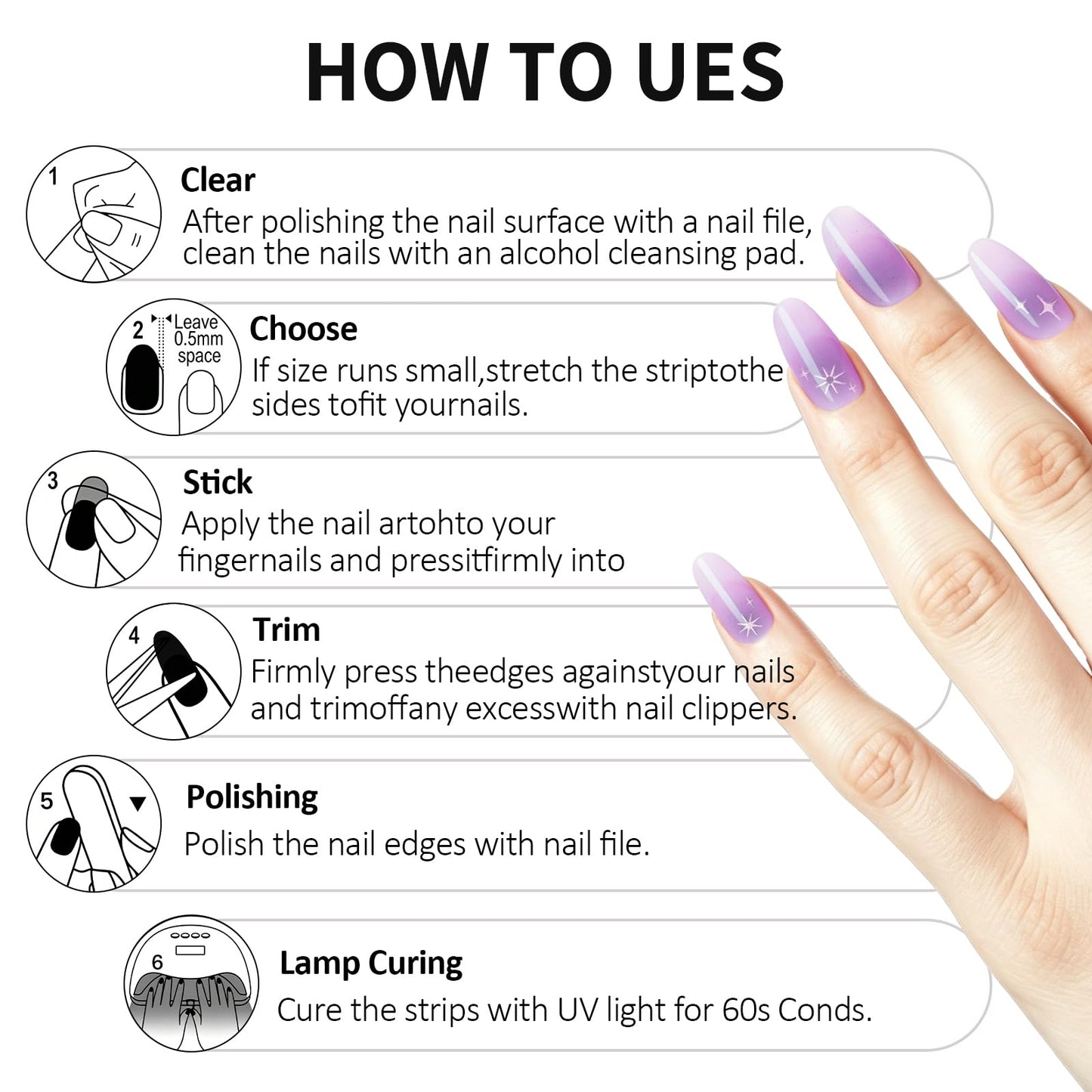 Semi Cured Gel Nail Strips -Nude Pink Glitter- Stylish Nail Wraps, No UV Light Needed, Effortless Application & Removal, Salon Quality, Includes 16 Wraps, 1 Prep Pad, Wooden Stick & Nail File