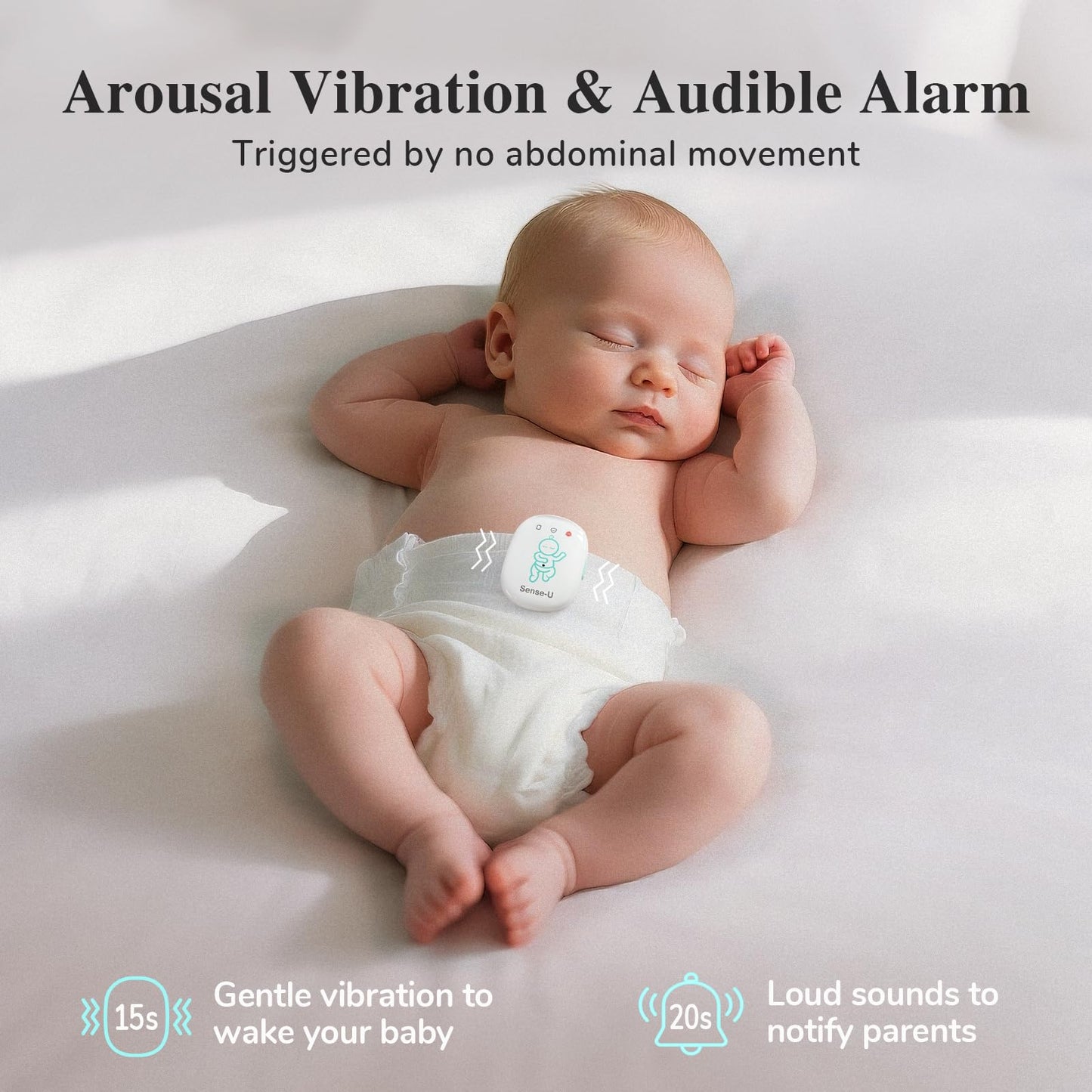 Sense-U Pro Smart Baby Monitor Bundle with 2.5K QHD Pan-Tilt-Zoom Camera: Tracks Breathing Movement, Rollover & Overheating with Cry Detection, Background Audio, Security Wi-Fi Video Camera