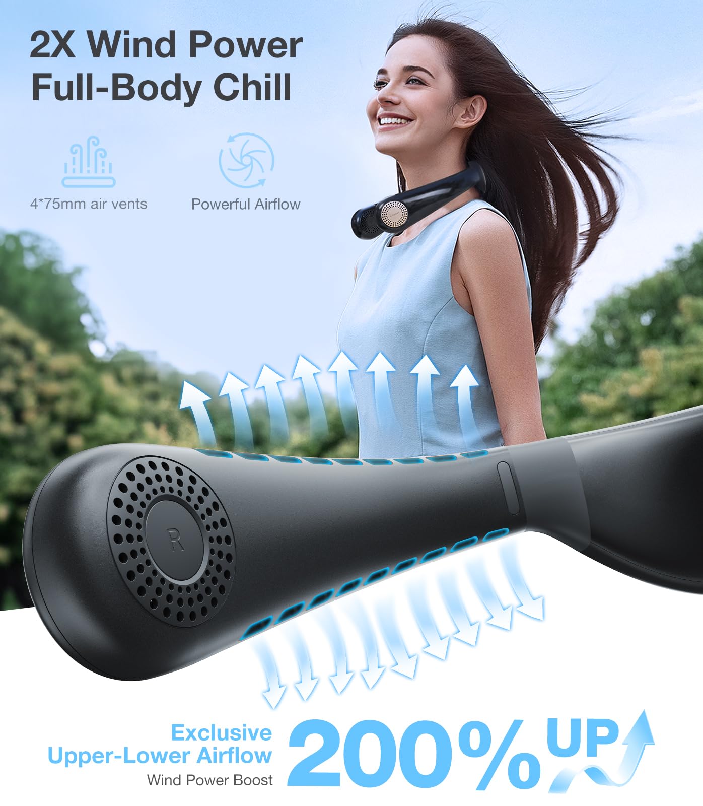 Ultra Long Life + Ultra Light Portable Neck Air Conditioner Set, Travel Essentials