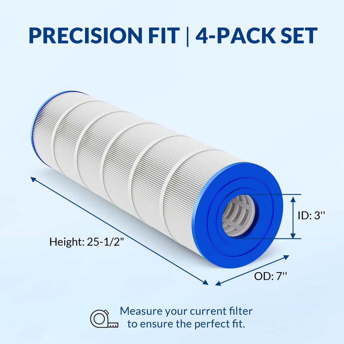 Swimara Pool Filter Cartridge for Hayward Systems, Essential Series, Replacement for CX880XRE PA106, Compatible with SwimClear C4030 C4025, Cylindrical Fabric, 424 Sq. Ft., 4-Pack