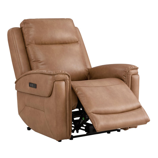 Watson & Whitely Super Zero Gravity Power Recliner Chairs with Power Headrest, Leather Recliner with USB/Type-C Ports for Adults, Electric Reclining Sofa Chair for Living Room, Bedroom, Cognac Brown