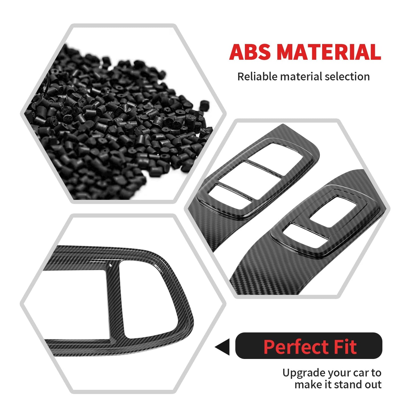 RT-TCZ Carbon Fiber Interior Trim Kit Cover Center Console Decoration Accessories for Dodge Challenger 2015-2025,13PCS