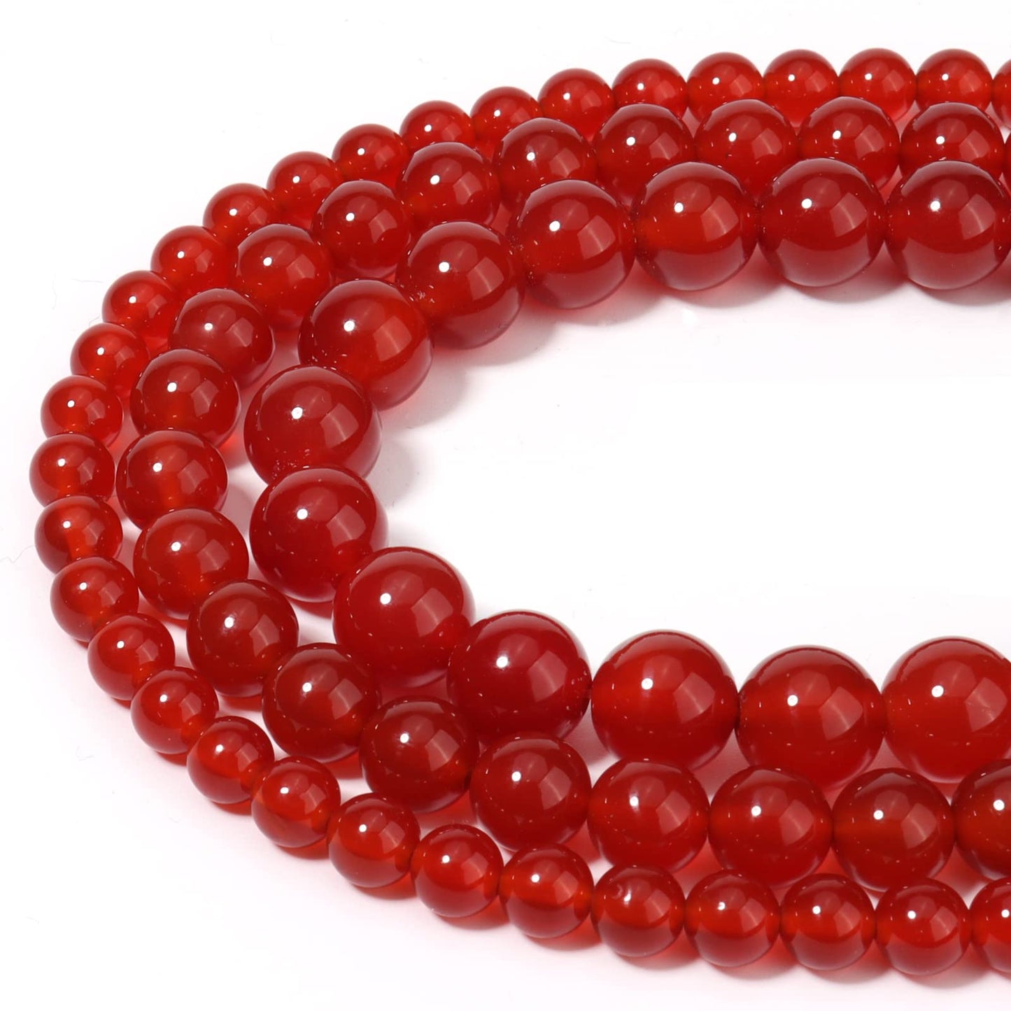 35pcs 10mm Natural Red Agate Gemstone Beads Energy Healing Crystal Round Loose Stone Beads for Jewelry Making, DIY Bracelets Necklaces