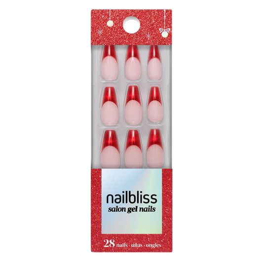 Dashing Diva Nailbliss Gel Manicure Set - Last Christmas - Salon Quality, Easy to Apply and Chip Resistant - Contains 28 Long Length, Coffin Shaped, Glue On Gel Nails