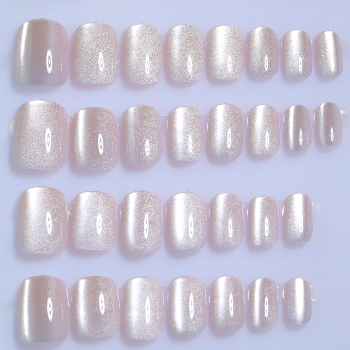 Hkanlre Short Press-On Nails Square Fake Nails Jelly Acrylic Fake Nail Finish Salon-Quality Holiday Nails 30 Nail Kit for Women