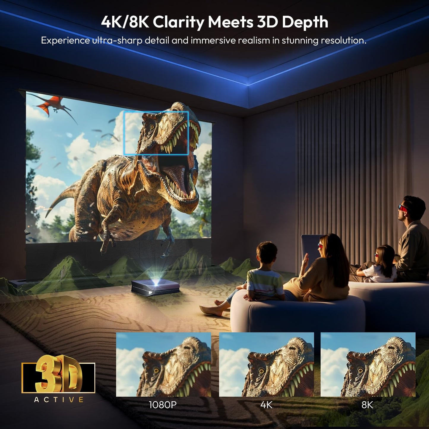 NothingProjector ALR Screen for Ultra Short Throw Projector, 85% Ambient Ceiling Light Rejecting, 120 inch, 4K/8K UHD, Active 3D, Fixed Frame 16:9, Wall Mount Anti Daylight UST, Classic Series NothPJ