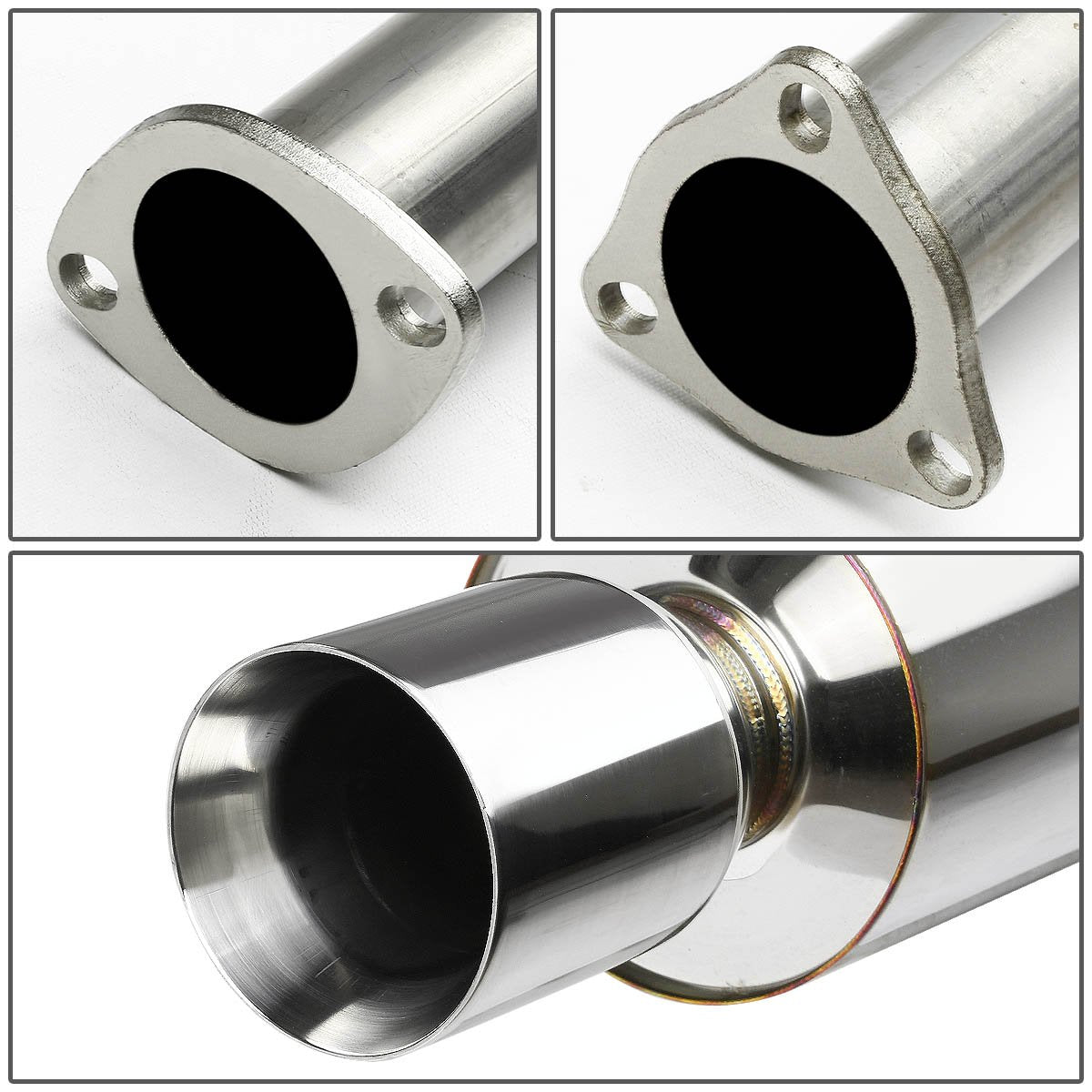DNA MOTORING CBE-HC922-NRT Stainless Steel Cat Back Exhaust System [Compatible with 92-00 Honda Civic Coupe/Sedan]