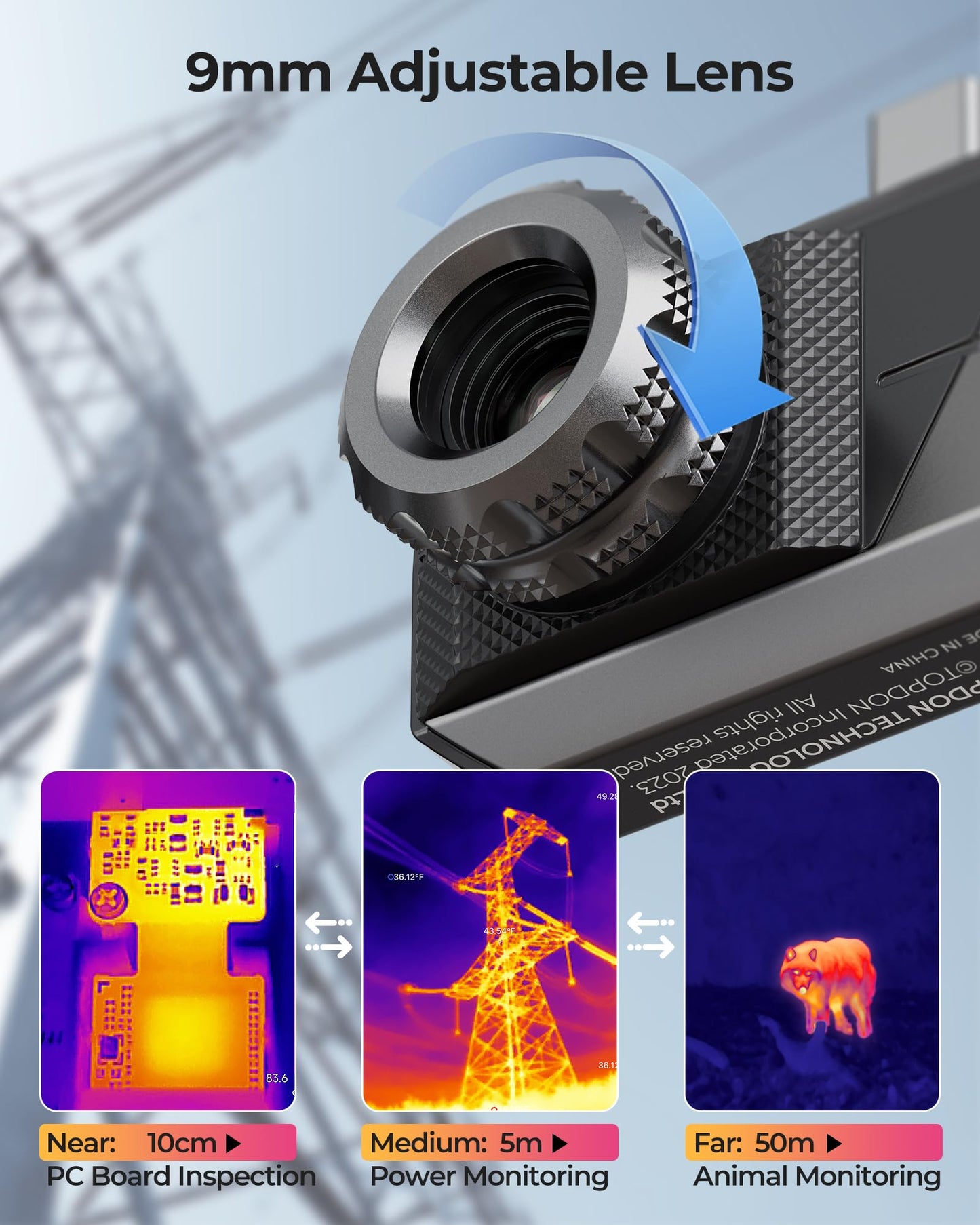 TOPDON TS001 256x192 IR Resolution Thermal Camera for Android, Thermal Night Vision Monocular Thermal Imager with 9mm Adjustable Focus Lens, Infrared Test Report, -4°F~1022°F TEM Range