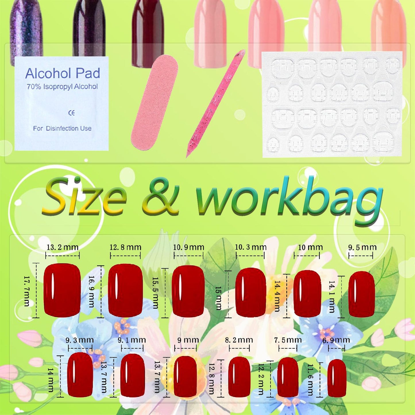 24Pcs Women Press on Nails Square Fake Nails Short Burgundy Nail Press ons Light Blue Glue on Nails with Lattice Lines Designs Winter Glossy Artificial Stick on Nails for Girls
