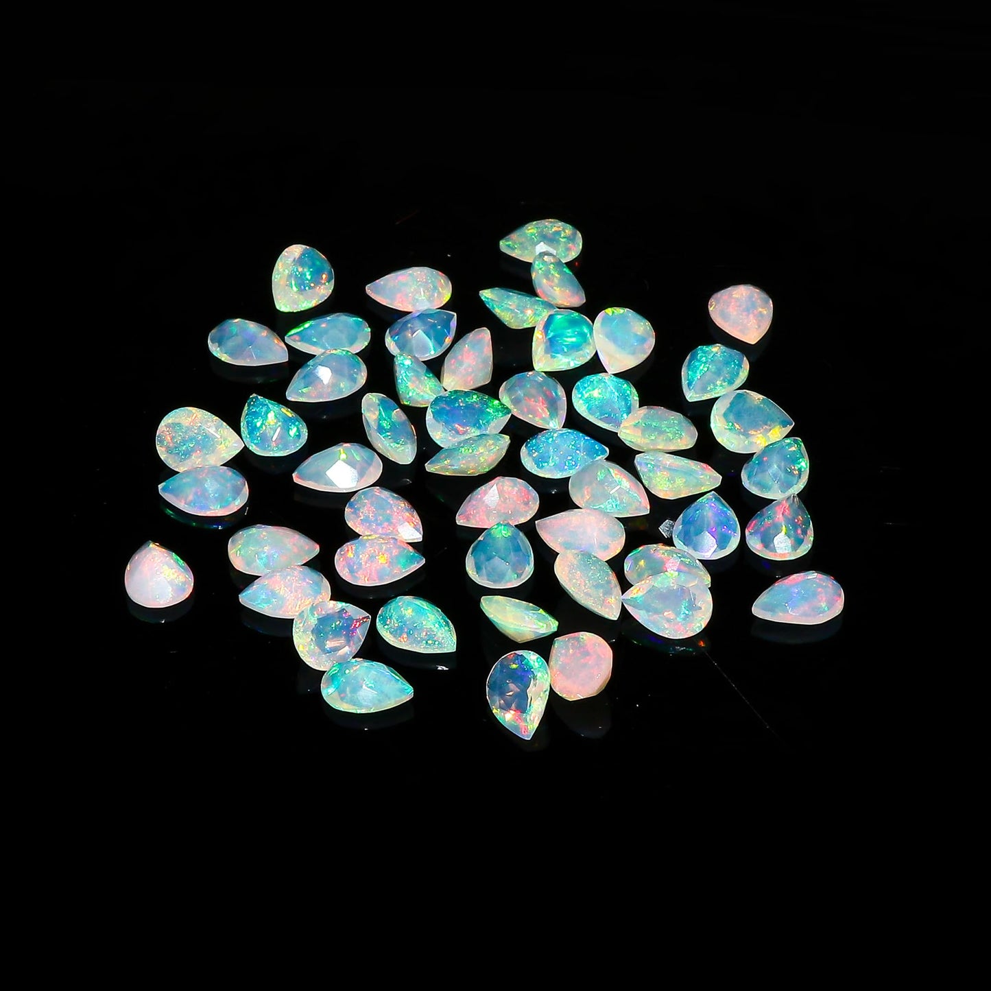 2 Pcs,8X6 MM, AURA GEMS Natural Ethiopian Opal,Briliant Cut, Pear, Shape, Jewelry Making Supply, Chakra Energy Healing Gemstone, Real Crystal, Birthstone, Wholesale deal
