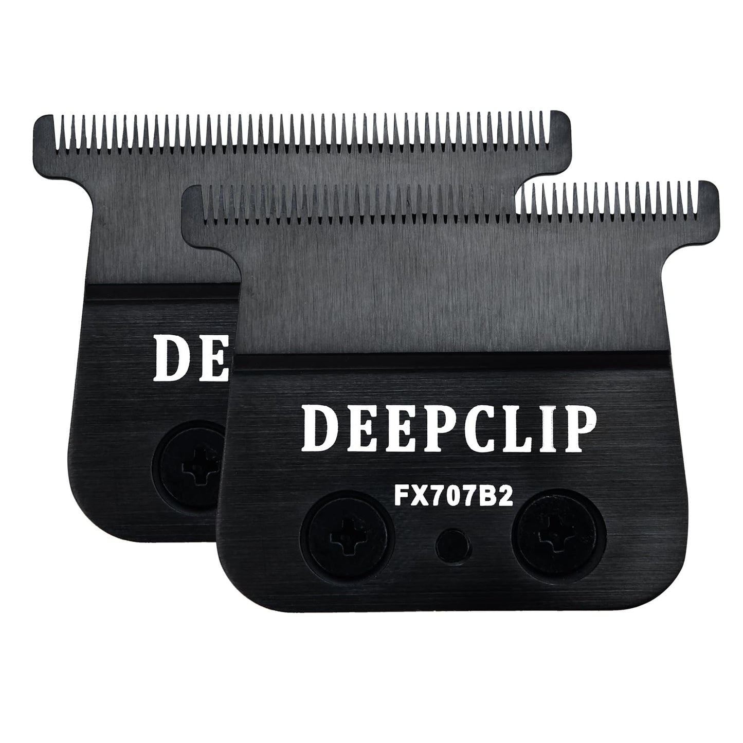 FX707B2 Trimmer Blades Replacement for Men, Deep Tooth T Blade Compatible with DLC 2.0 BaBylissPRO Hair Trimmers FX787 and LoPROFX Trimmers FX726, Black, 2 Pack