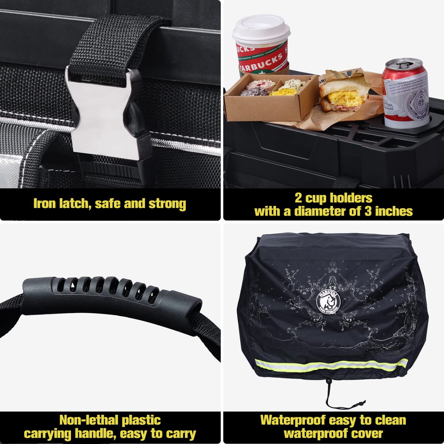 MARUTAI 18'' Rolling Tool Bag with Wheels, Tool Bags Organizer, with Telescopic Handle and Waterproof Cover, 330lbs Load Rated, Storage Manager Toolbox for Camping, Construction Sites