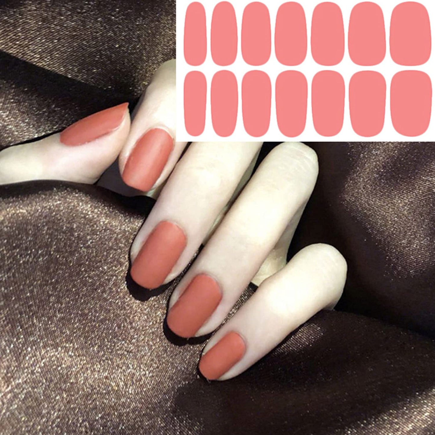 WOKOTO 20 Sheets Red Series Solid Color Full Nail Wraps with Nail File Self-Adhesive Nail Polish Stickers Real Nail Polish Strips for Women Stick On Nails Strips
