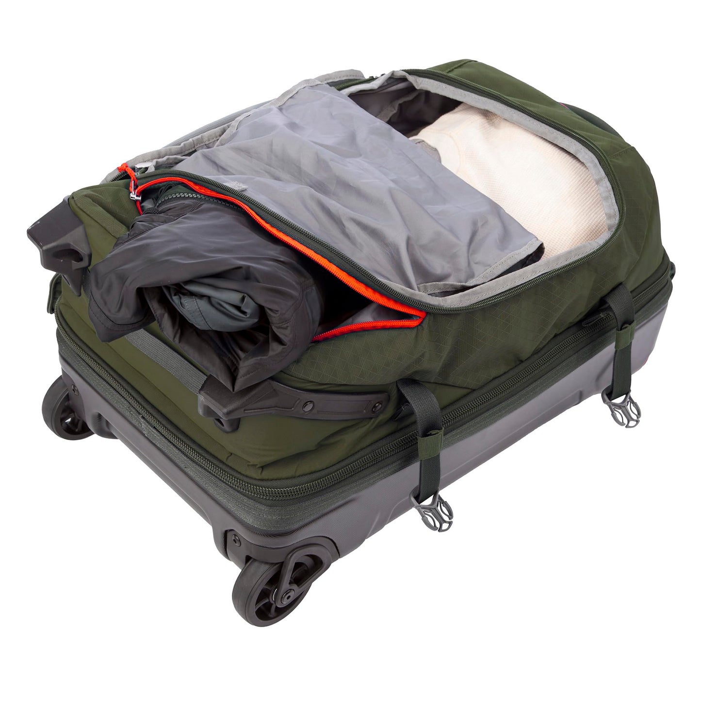 Eddie Bauer Expedition Rolling Duffel Bag with Wheels | Travel | Carry-On | Luggage | Rugged | Durable - Dark Thyme, 22""