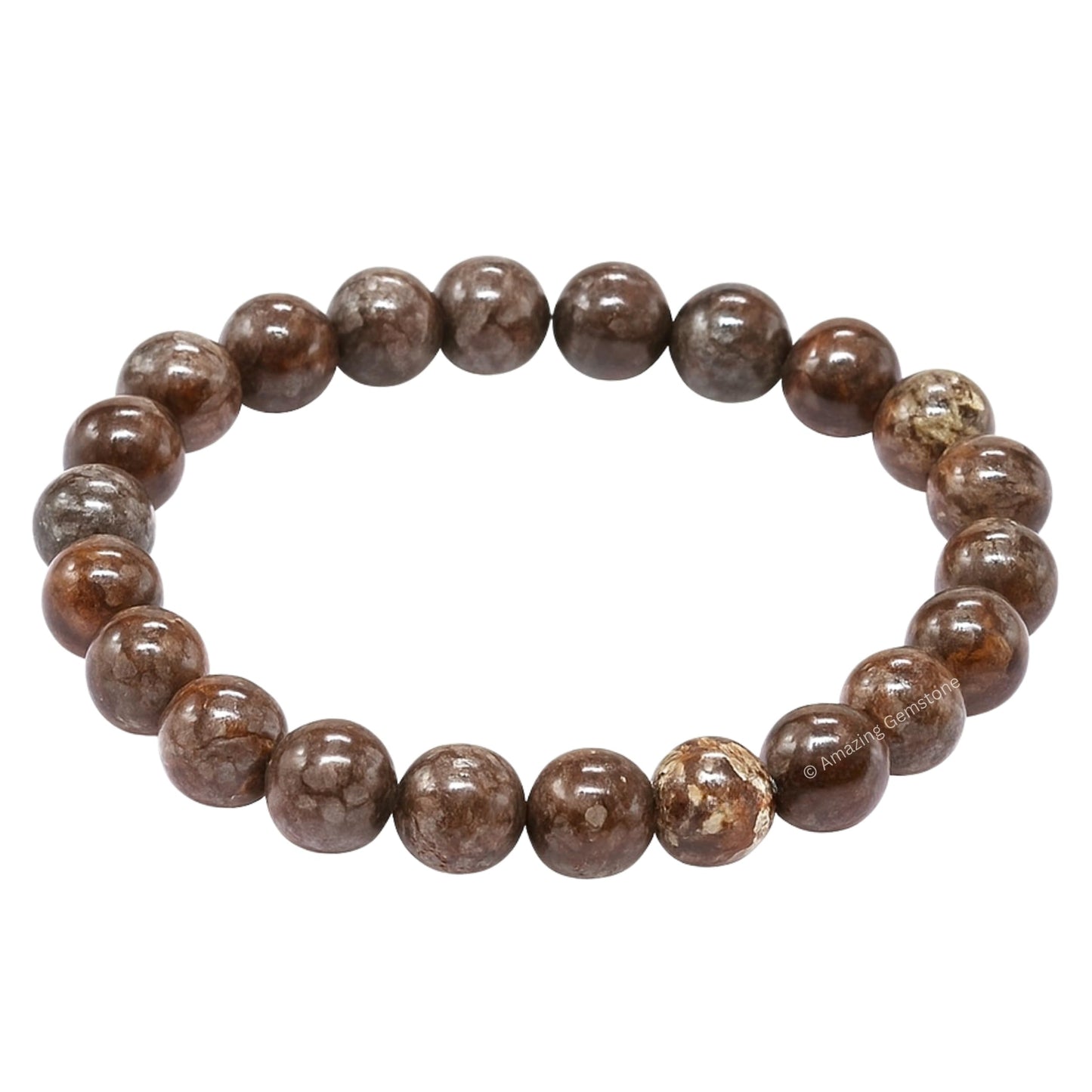 Amazing Gemstone Crystal Bracelet for Women Men's Gifts - Protection Healing Crystal Bracelet - 8mm Gemstone Beaded Stretchable Bracelet Pulseras Para Hombres Mujer Stocking Stuffers Mothers Day Gift (Brown Snowflake Obsidian)