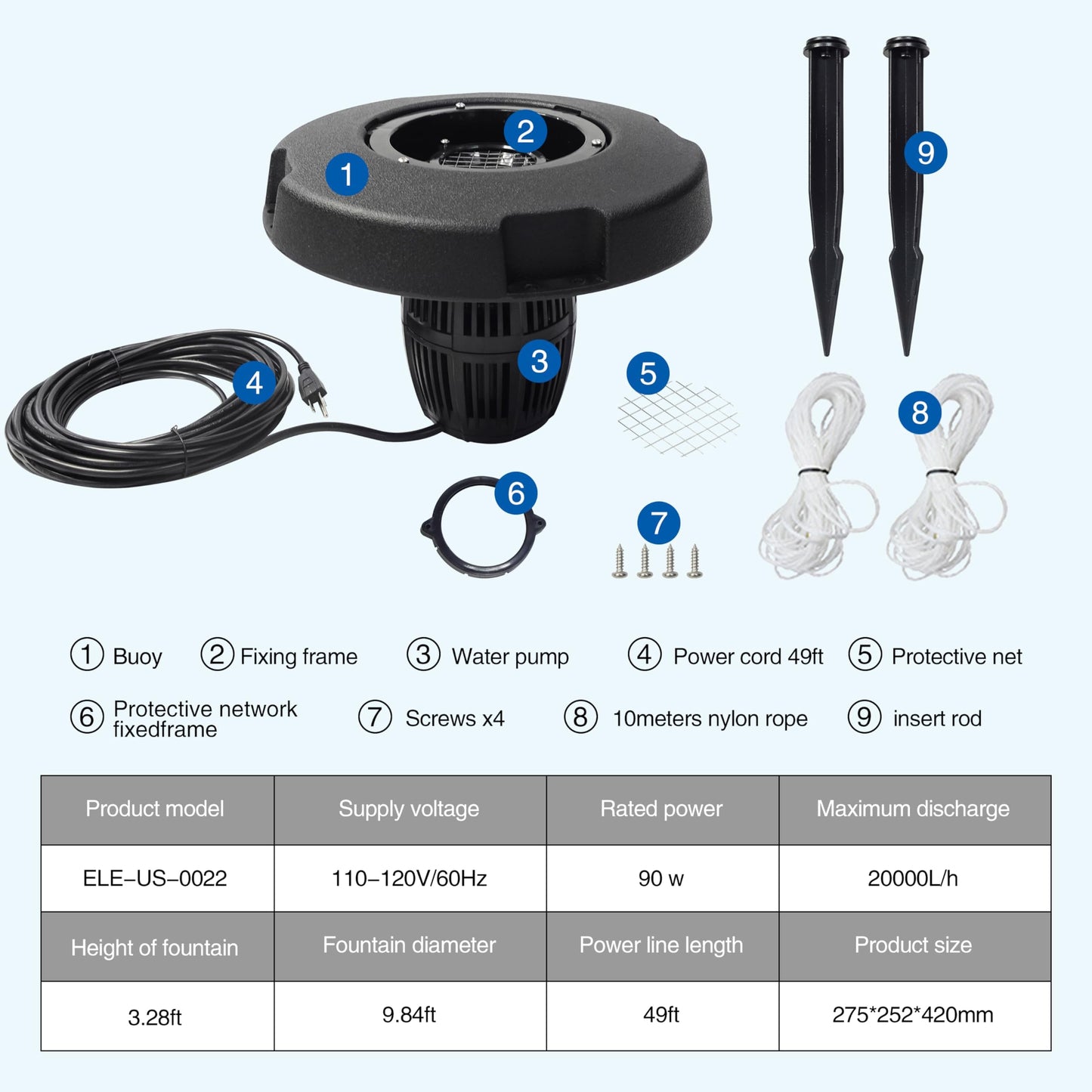 Pond Fountain Aerator (8000GPH)