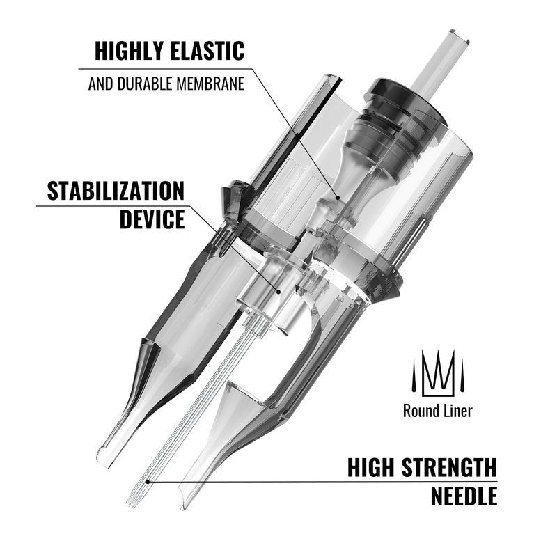 Wormhole Tattoo 20Pcs Tattoo Needles 5RL Disposable Tattoo Cartridge Needles Round Liner for Tattoo Gun Cartridge Machine Permanent Makeup (1205RL)