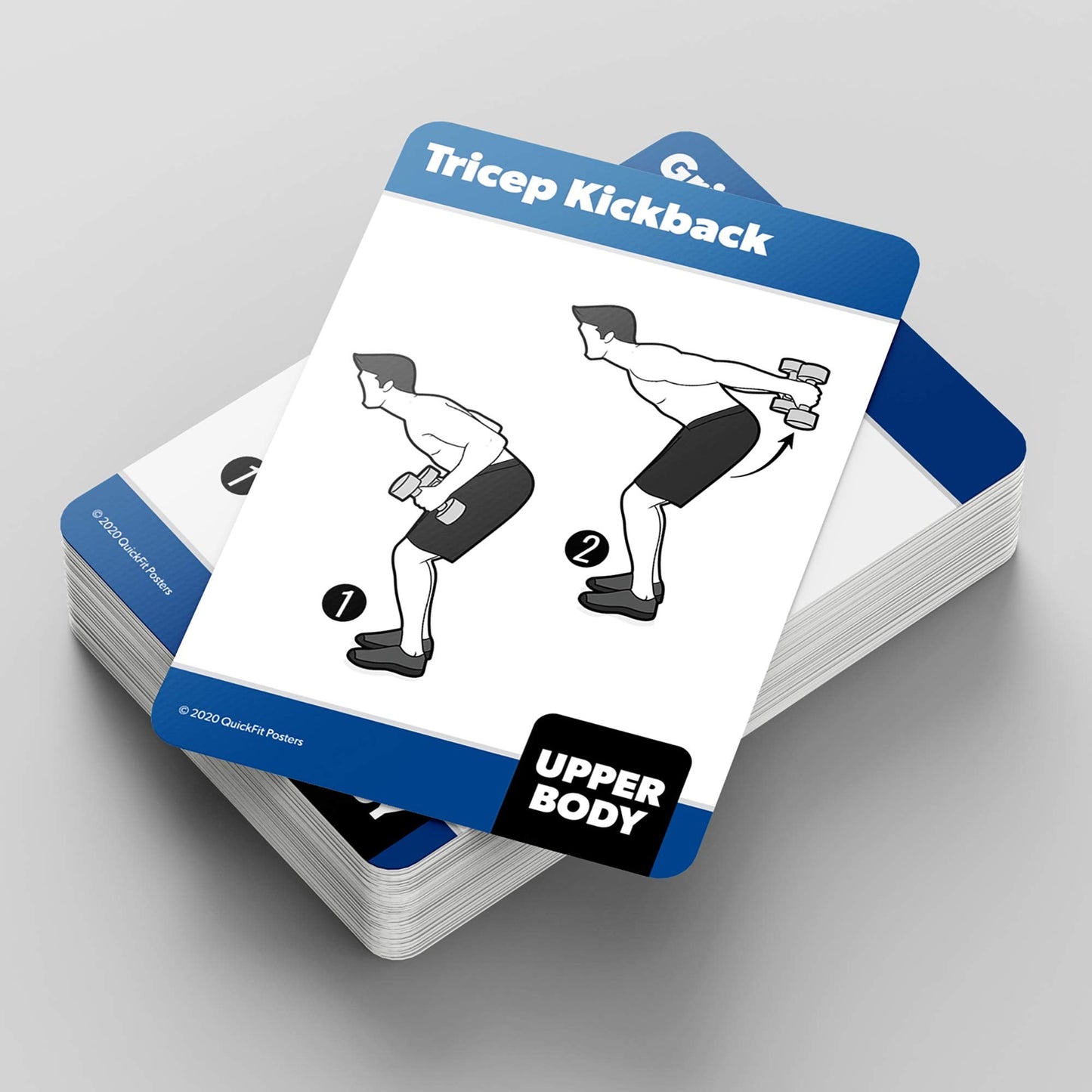 QUICKFIT Dumbbell Exercise Cards - Fitness Playing Cards with Over 50 Dumbbell Workouts - 2.5" x 3.5"" (Standard Playing Card Size)"