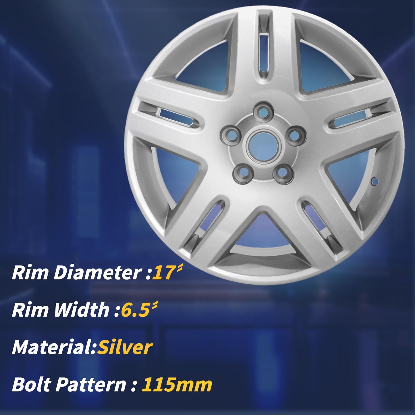 LUNEGUE New 17x6.5 Inch 17 Inch Premium Aluminum Alloy Wheel Rims Fits for 2006 2007-2012 2013 Chevrolet Impala, ALY05071U10N, Direct Fit OE Stock Specs, Silver