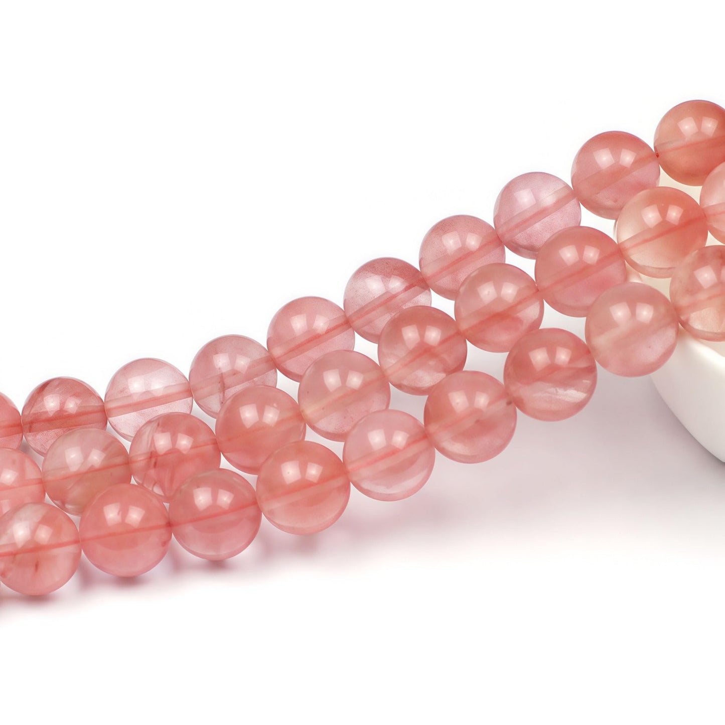 MJDCB Stone Beads Pink Crystal Round Loose Beads for Jewelry Making DIY Bracelet Necklace (6mm)