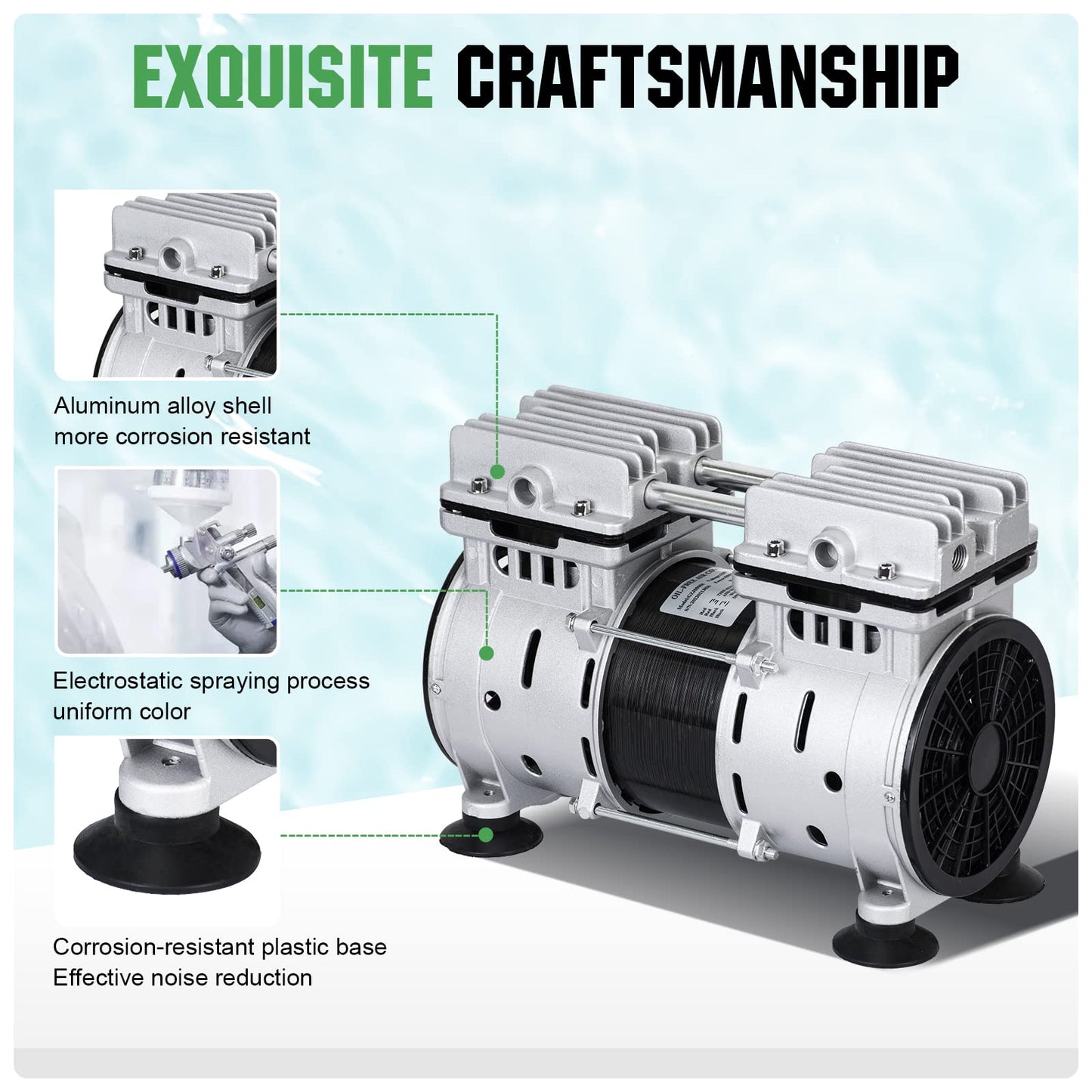 Pond Aerators 5.76CFM Aerartion System for Up to 3 Acre 3/4 HP Compressor 100'Weighted Tubing 2 Diffusers for Outdoor Ponds Water Oxygen Circulation