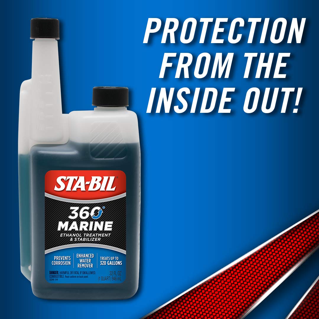 STA-BIL Marine Fuel System Treatment | Full Fuel System Cleaner, Injector Cleaner | Additive for Boats & Watercrafts, In-Season Cleaning & Protection 32oz (6 Pack)