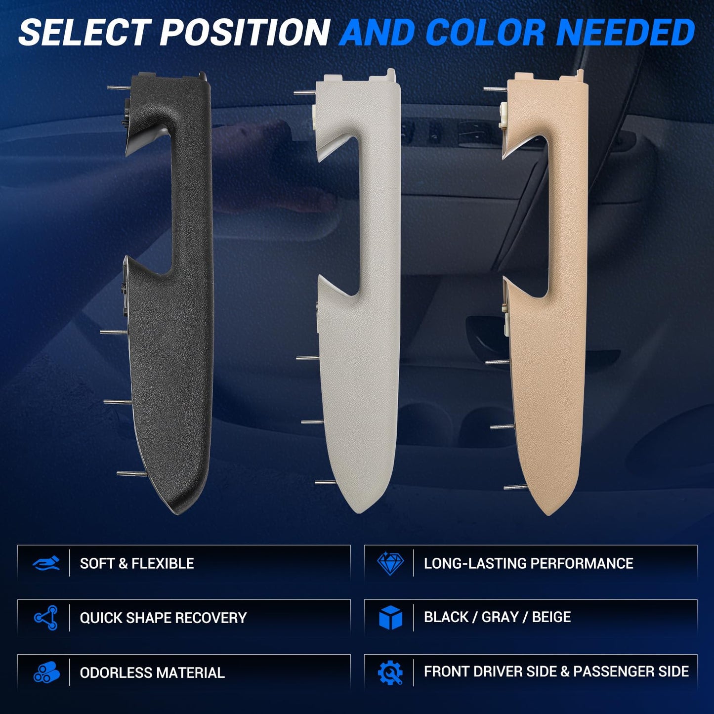 KUTTOLE Front Left Driver & Right Passenger Side Armrest Repair Kit Fit for Chevy Silverado & GMC Sierra 1500 2010-2013, Silverado & GMC Sierra 2500HD 3500HD 2010-2014, Black