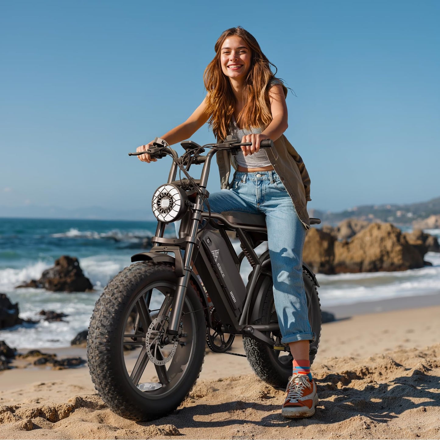 TST Electric Bike for Adults, 1500W Peak Brushless Motor 28 MPH 100 Miles Fat Tire E Bike with 48V 15Ah Removable Battery 20" Electric Bike Hydraulic Suspension and Rear Seat UL 2849 Certified