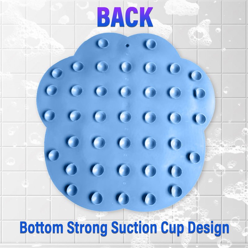 Shower Foot Scrubber Mat, Back Washer Exfoliating Bath Wash Pad, Wall Mounted Slip Suction Cups, Shower Foot Cleaner Dead Skin, Massager Cleaner Wash Brush for Use in Shower Men and Women (Grey)