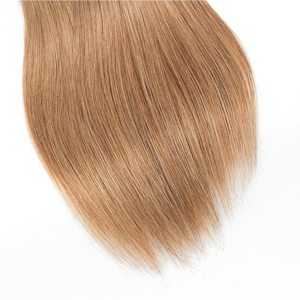 Honey Blonde Straight Bundles Human Hair T1B/27 Ombre Bundles Double Weft Brazilian Human Hair Sew-In Weave Extensions 10 12 14 Inch（Black Ombre Honey Blonde）