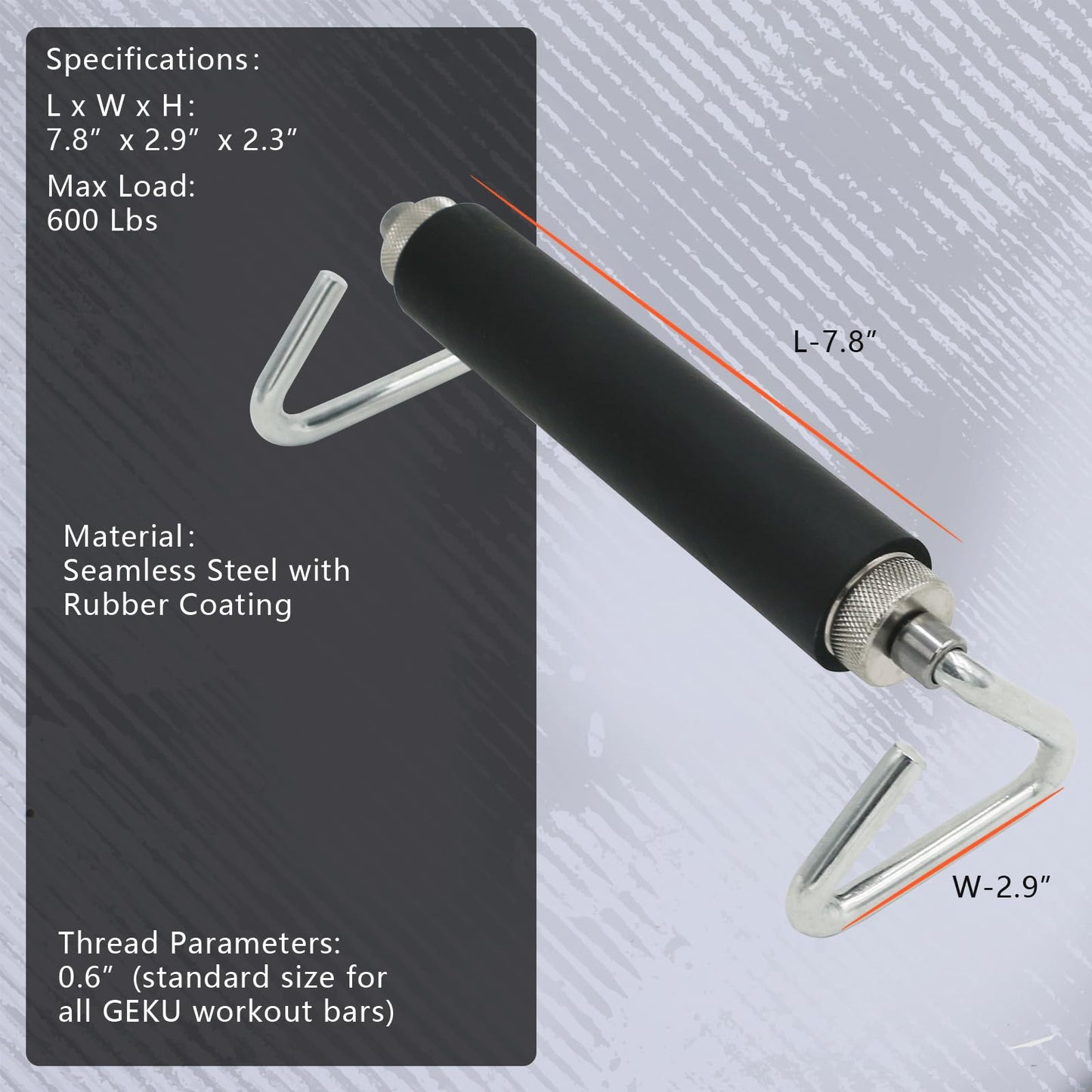 GEKU FIT Resistance Bands Bar Accessories, Fitness Handles, Detachable Workout Bar Attachment，Only Available for GEKU FIT’s Products (6.7" Short Handle x 1)"