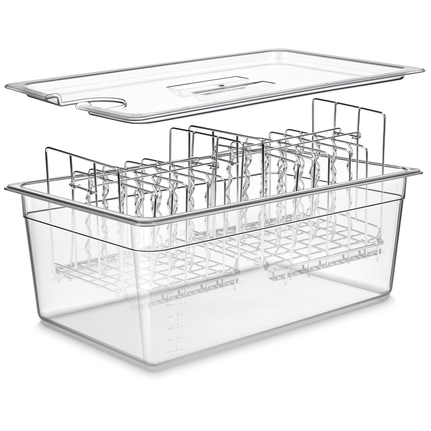 HOMENOTE Large Sous Vide Container 26 Quarts with Lid,Complete Sous Vide Accessories Kit BPA Free,Compatible with Anova and Most Sous Vide Cookers（Comes with 2 Sous Vide Racks and Insulating Sleeve）