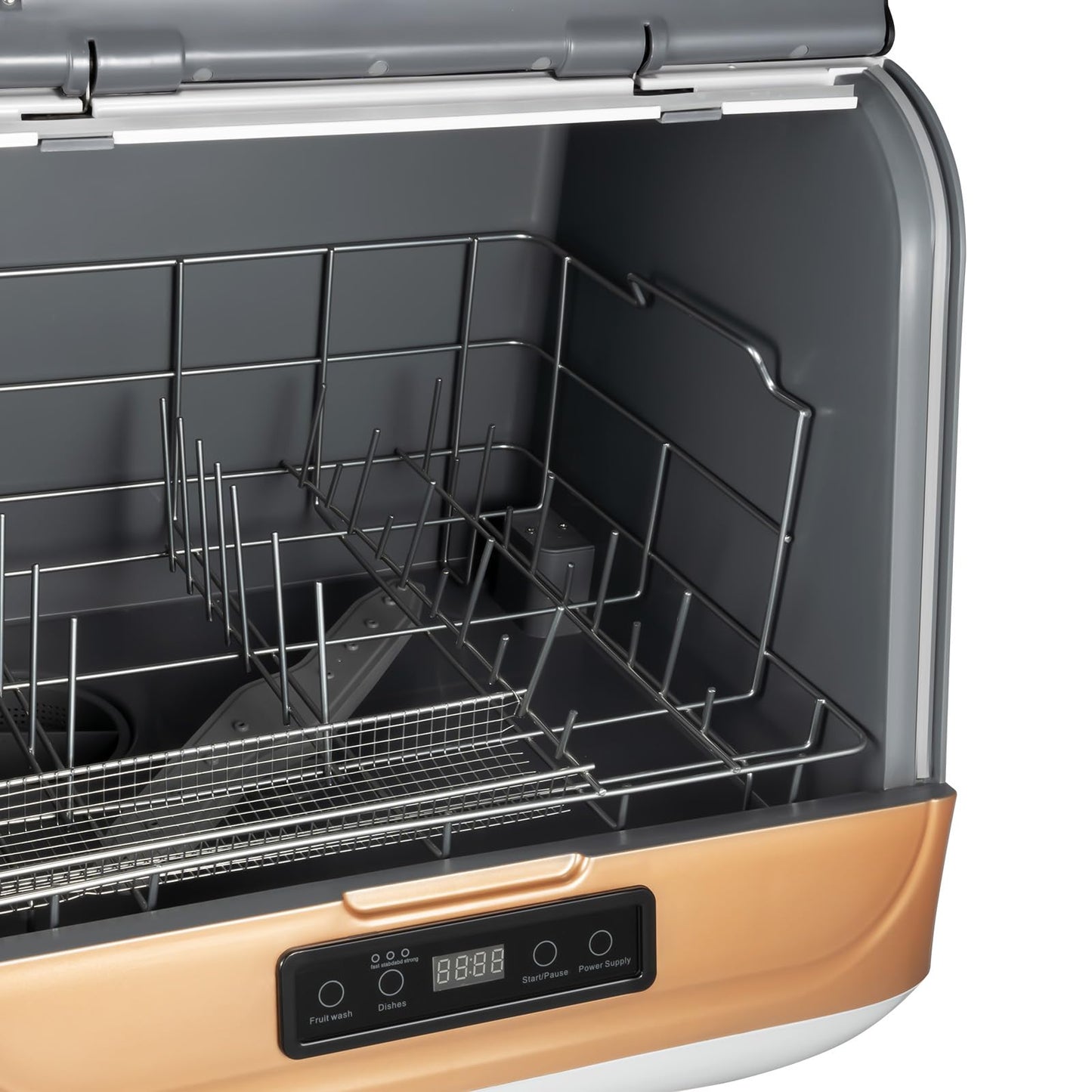 HZOPUTLH Portable Countertop Dishwasher, 3-in-1 Washing Modes Portable Washer for 4-6 Sets (12-20 Pieces of Tableware), Mini Dishwasher with 360° Rotating Spray for Washing Dishes, Vegetables Fruits