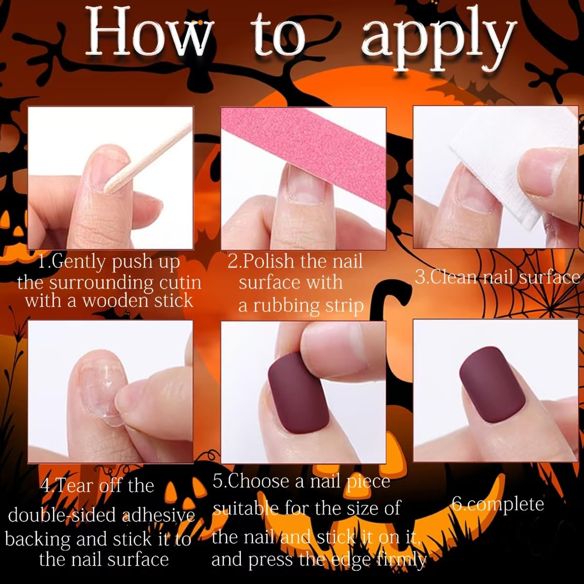 24Pcs Thanksgiving Press on nails Medium Square Fake Nails Maple Leaves Gold Line Design Stick on Nails Glitter False Nails Orange Full Cover Acrylic Glue on Nail for Women Nail Art Decoration