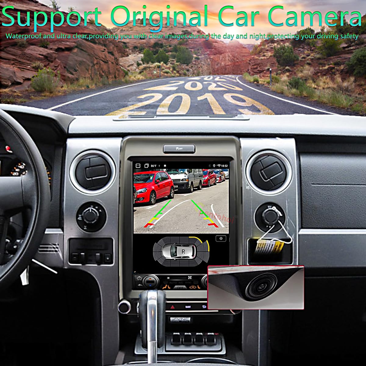 liyidaing for Ford F150 2013 2014 Car Radio Upgrade Android 13 Stereo Replacement 12.1inch Touch Screen 8core CPU Tesla Vertical Screen Style Support Carplay and Android Auto DSP 5G WiFi